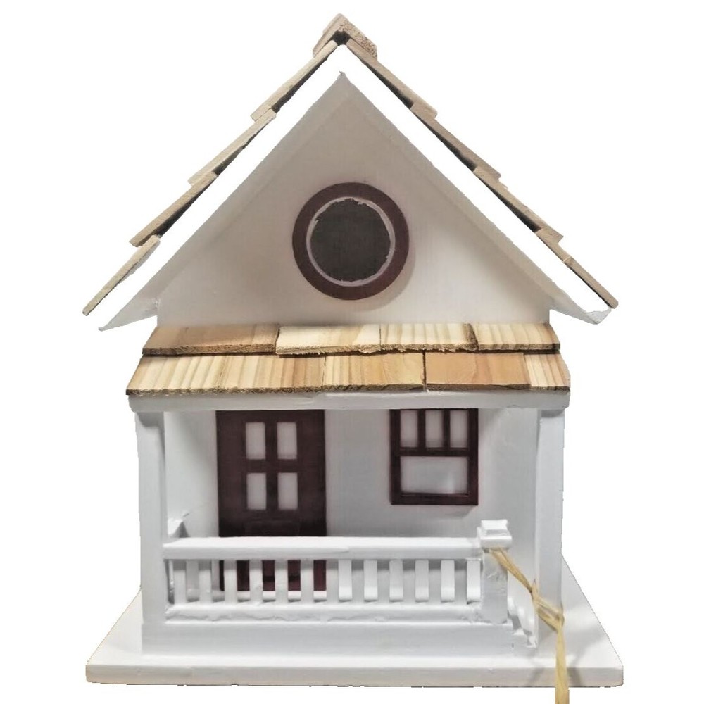 Home Bazaar White Victorian Cottage Design Bird House - Brand New